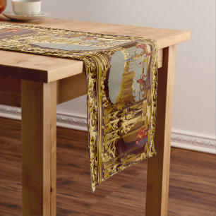 Victorian Era Gothic Revival Style Frieze Short Table Runner