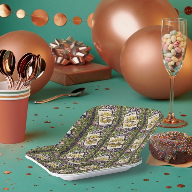 Victorian Era Happy New Year Paper Plates (Multi)