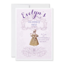 Victorian era inspired birthday party invitation