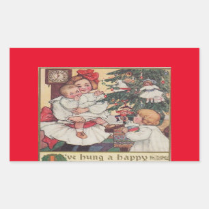 Victorian Era Kids Vintage Christmas Sticker
