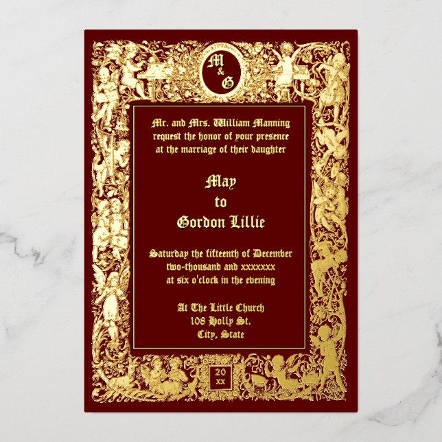 Victorian Era Neo Renaissance Cherubs Wedding (Front)