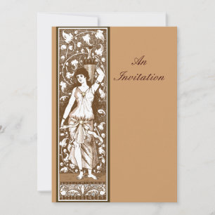 Victorian era old fashioned decorative panel invitation