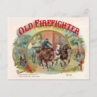Victorian Era Old Firefighter Postcard