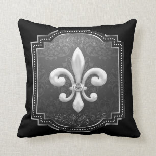 Victorian Era throw pillow with Fleur de Lis