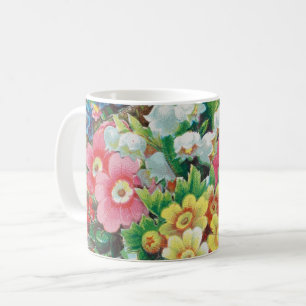 Victorian Era Valentine's Card, Floral Bouquet Coffee Mug