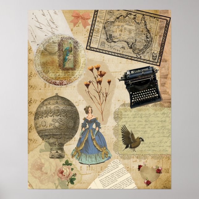 Victorian era vintage romantic design poster (Front)