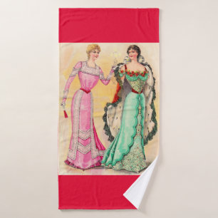 Victorian evening wear bath towel set