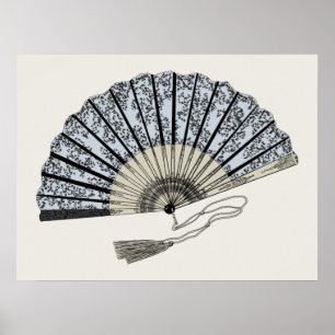 Victorian Fan Illustration Poster