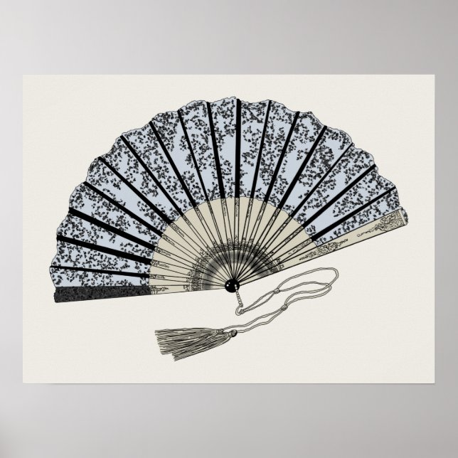 Victorian Fan Illustration Poster (Front)