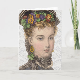 Victorian Fashion Illustration - Greeting Card