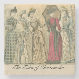 Victorian fashion plate stone coaster