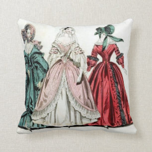 Victorian Fashion Throw Pillow