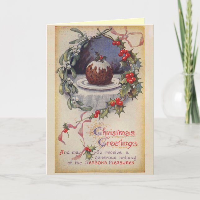 Victorian Figgy Pudding Christmas Card (Front)