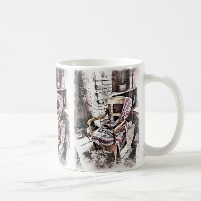 VICTORIAN FIRESIDE CHAIR COFFEE MUG (Right)