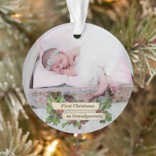 Victorian First Christmas as Grandparents - Photo Ornament