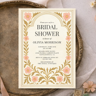 Victorian Floral Art Nouveau Bridal Shower Invitation
