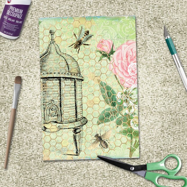 Victorian Floral Beehive Decoupage Vertical Tissue Paper (Creator Uploaded)