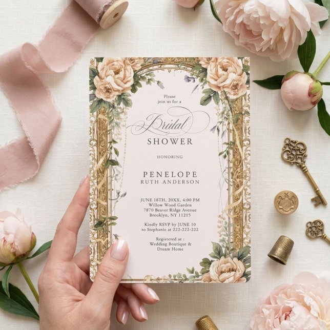 victorian floral bridal shower invite (Creator Uploaded)
