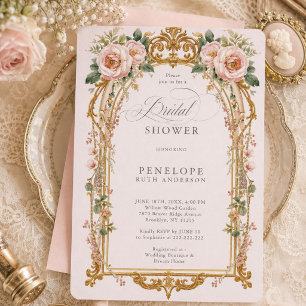 victorian floral bridal shower invite