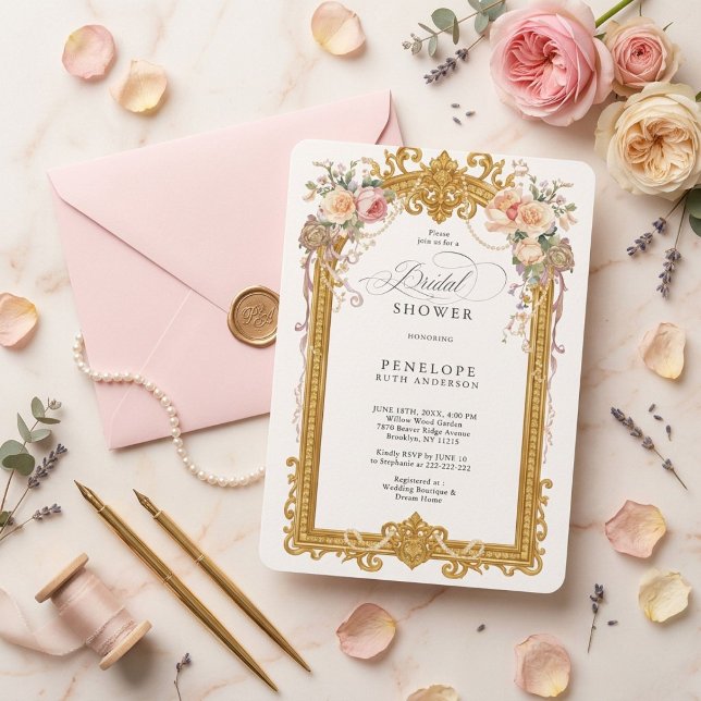 victorian floral bridal shower invite (Creator Uploaded)
