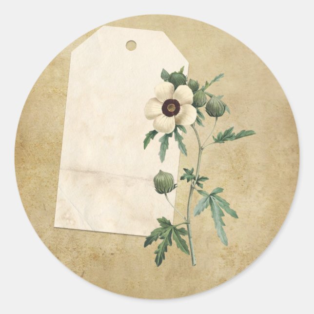 Victorian Floral Collage Scrapbook Embellishment Classic Round Sticker (Front)
