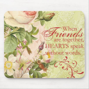 Victorian Floral Friendship Mouse Pad