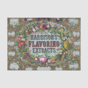 Victorian floral fruit baking extract chart tissue paper