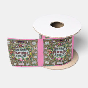 Victorian floral fruit baking extract kitchen satin ribbon
