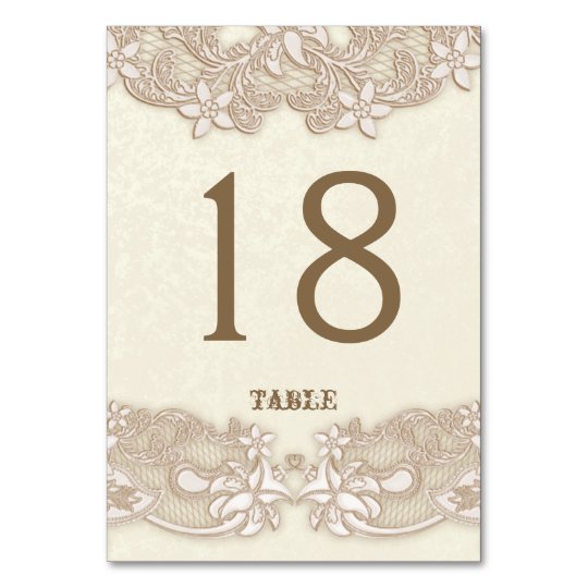 Victorian Floral Lace Design Table Card