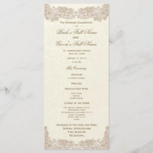 Victorian Floral Lace Wedding Program
