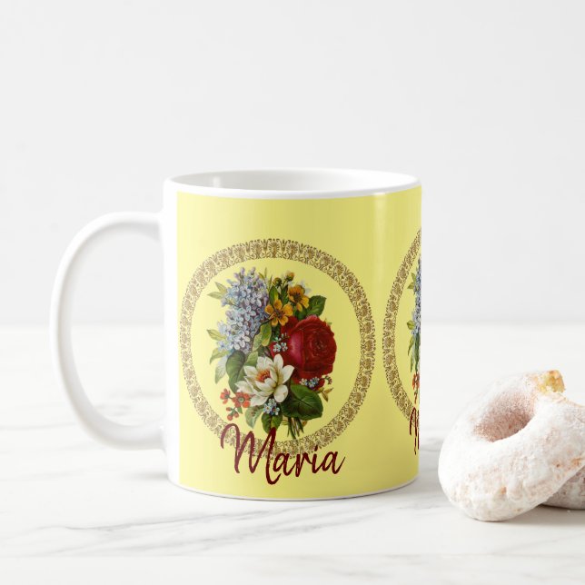 Victorian Floral Mug (With Donut)