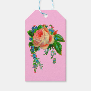 Victorian floral print gift tags