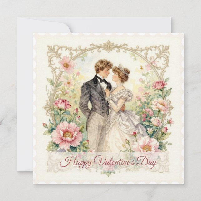 Victorian Floral Romance – Valentine’s Day Card (Front)