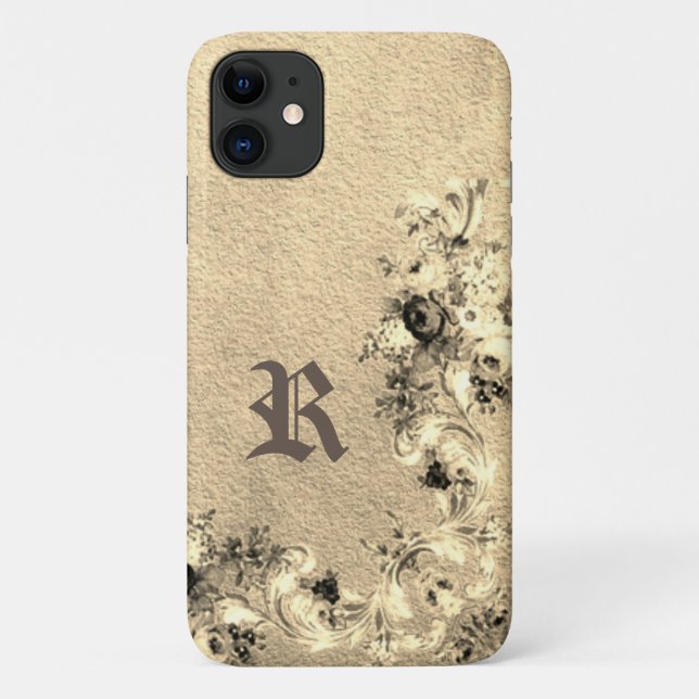 Victorian floral rose flower elegant texture gold Case-Mate iPhone case (Back)