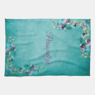 Victorian floral rose flowers elegant kitchen towel