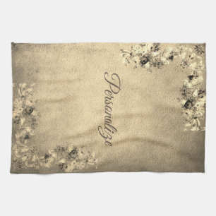 Victorian floral rose flowers elegant kitchen towel