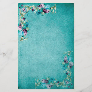 Victorian floral rose flowers elegant stationery