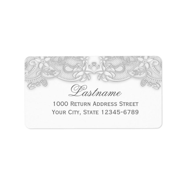 Victorian Floral Silver Grey Label (Front)