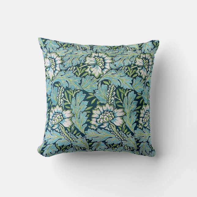 Victorian Floral Wallpaper Pattern Throw Pillow (Front)