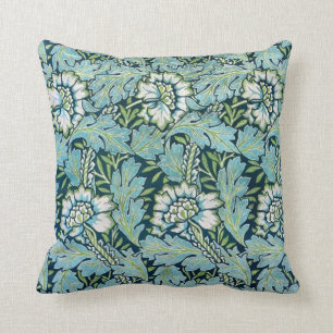 Victorian Floral Wallpaper Pattern Throw Pillow
