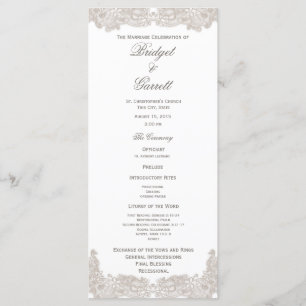 Victorian Floral Wedding Program