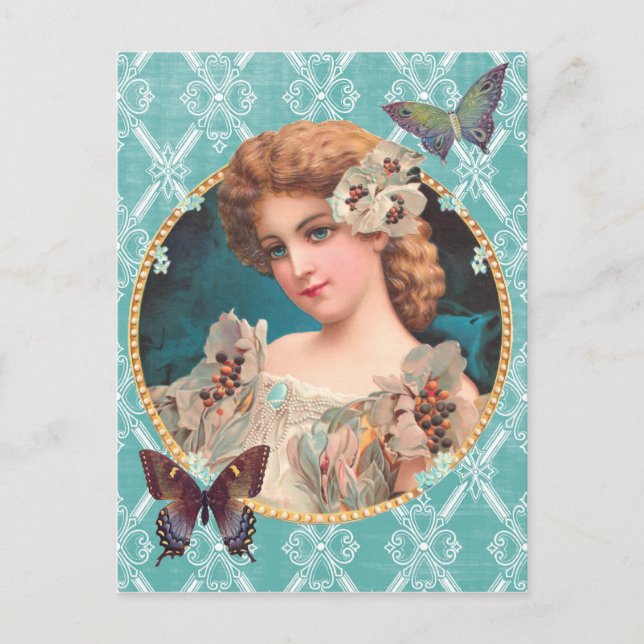 Victorian Flower Girl Postcard (Front)