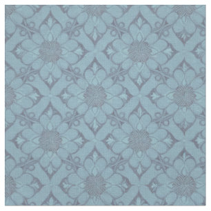 Victorian Flower Lattice Blue Fabric