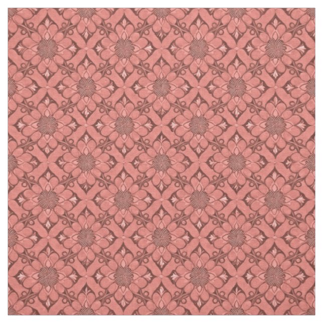 Victorian Flower Lattice Sangria Fabric (Swatch)