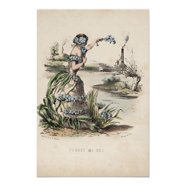 Victorian Flower Tokens Wedding Poster  (Front)
