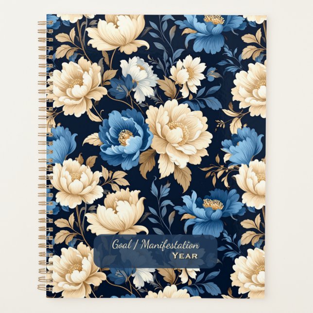 Victorian Flowers Blue Planner (Front)