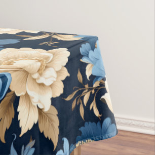 Victorian Flowers Blue Tablecloth