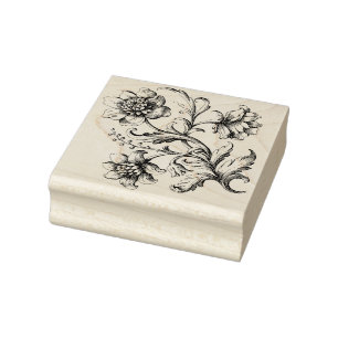 Victorian Flowers Rubber Stamp