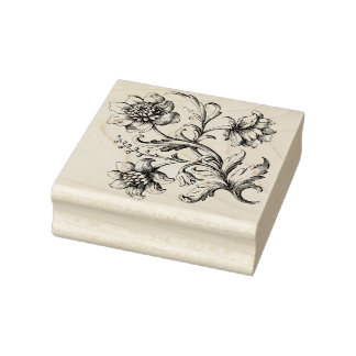 Victorian Flowers Rubber Stamp