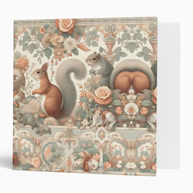 Victorian Forest Squirrel Tapestry  Binder (Front/Inside)